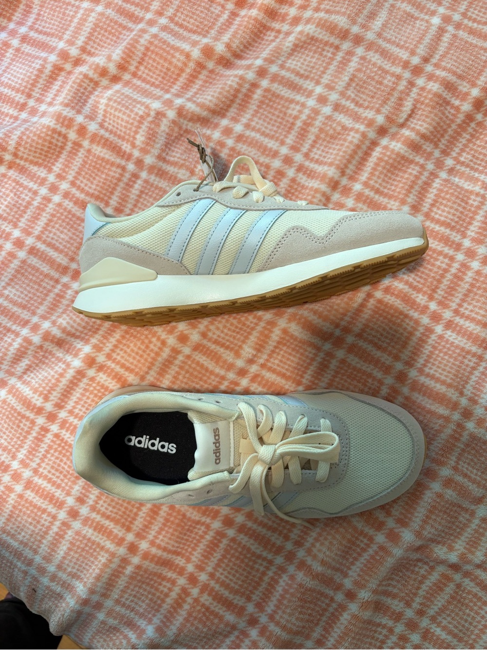 adidas Women's Cream and White Retro Runner Sneakers